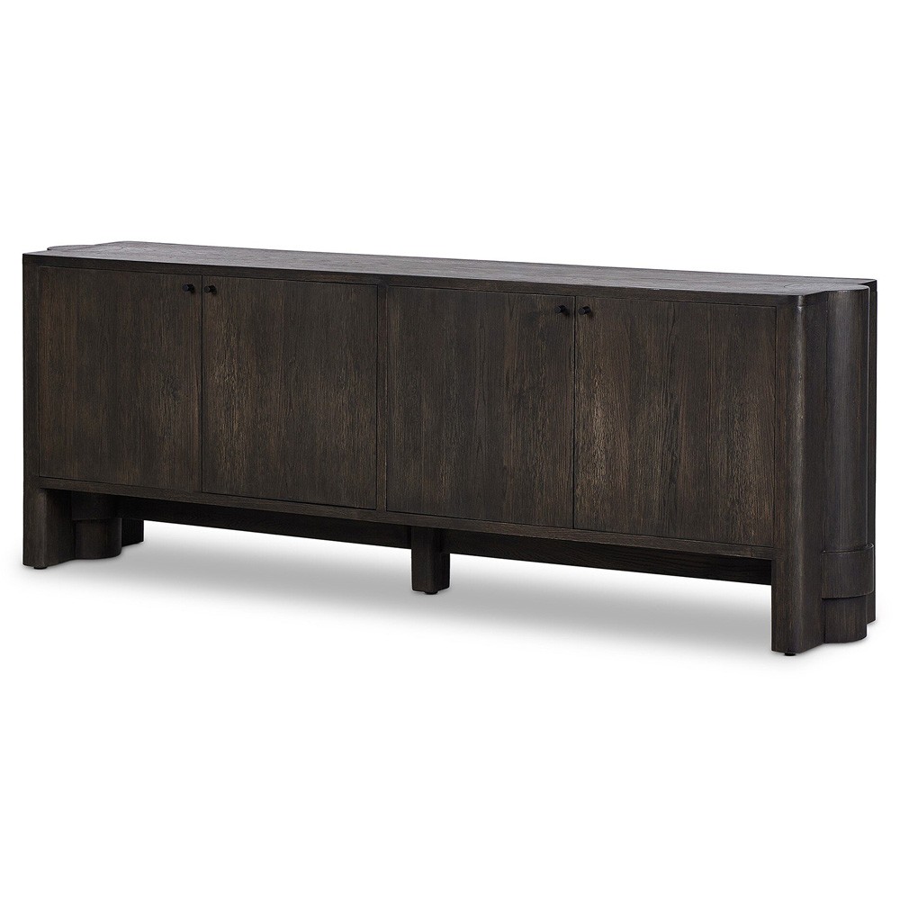 Olson Rustic Lodge Dark Brown Oak Wood Sideboard|