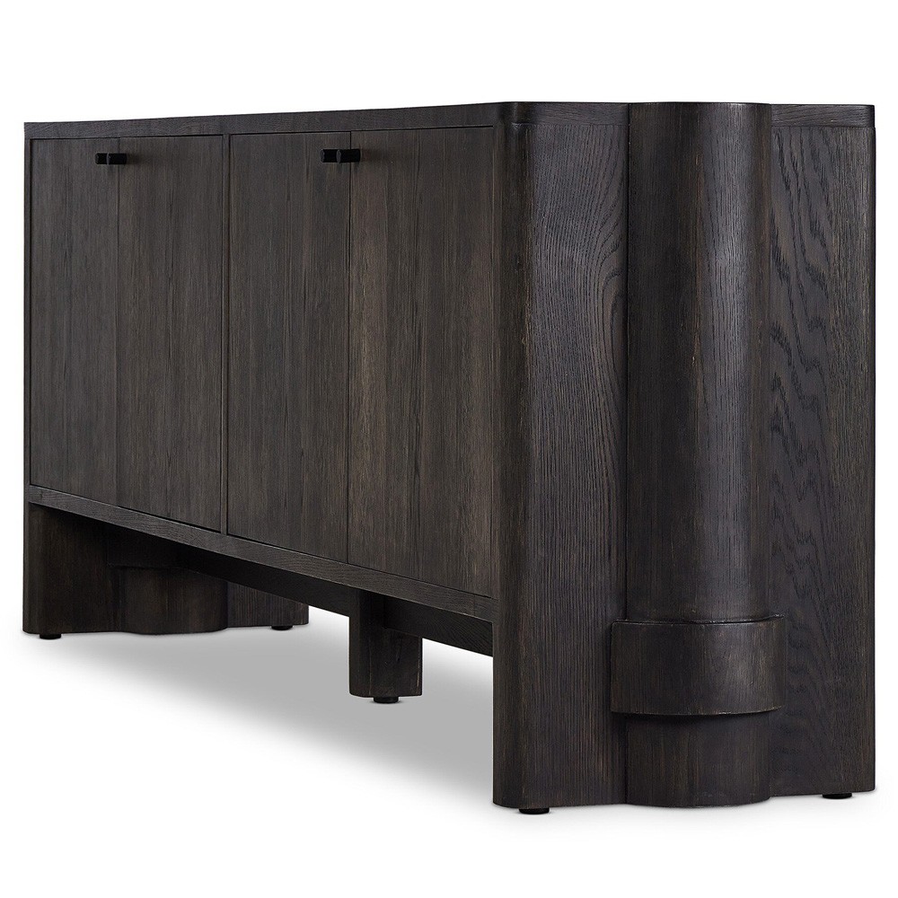 Olson Rustic Lodge Dark Brown Oak Wood Sideboard|