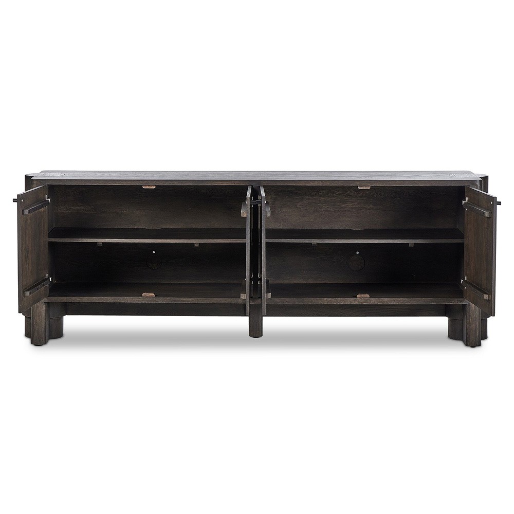 Olson Rustic Lodge Dark Brown Oak Wood Sideboard|