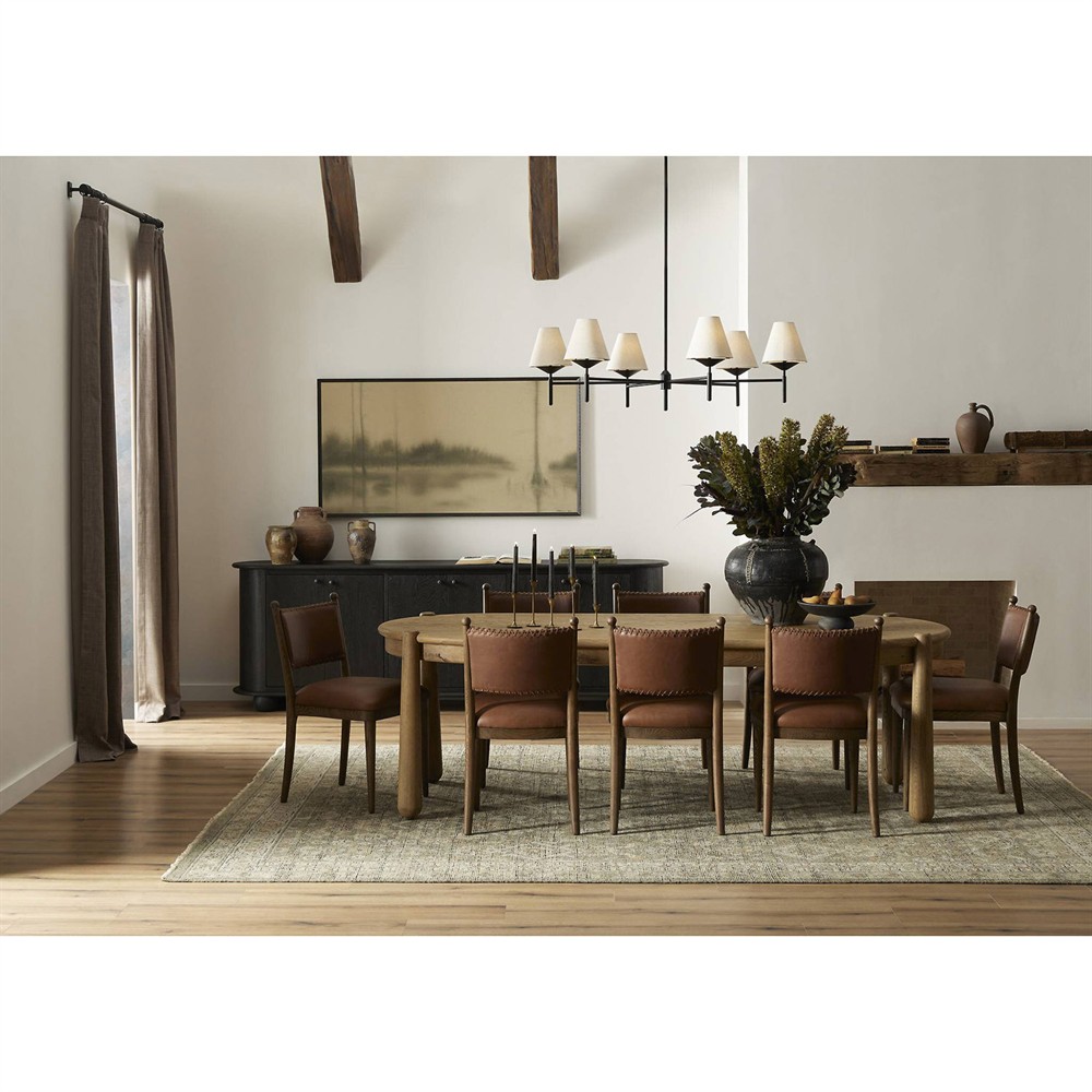 Salvador Aged Smoked Oak Wood Dining Table 96