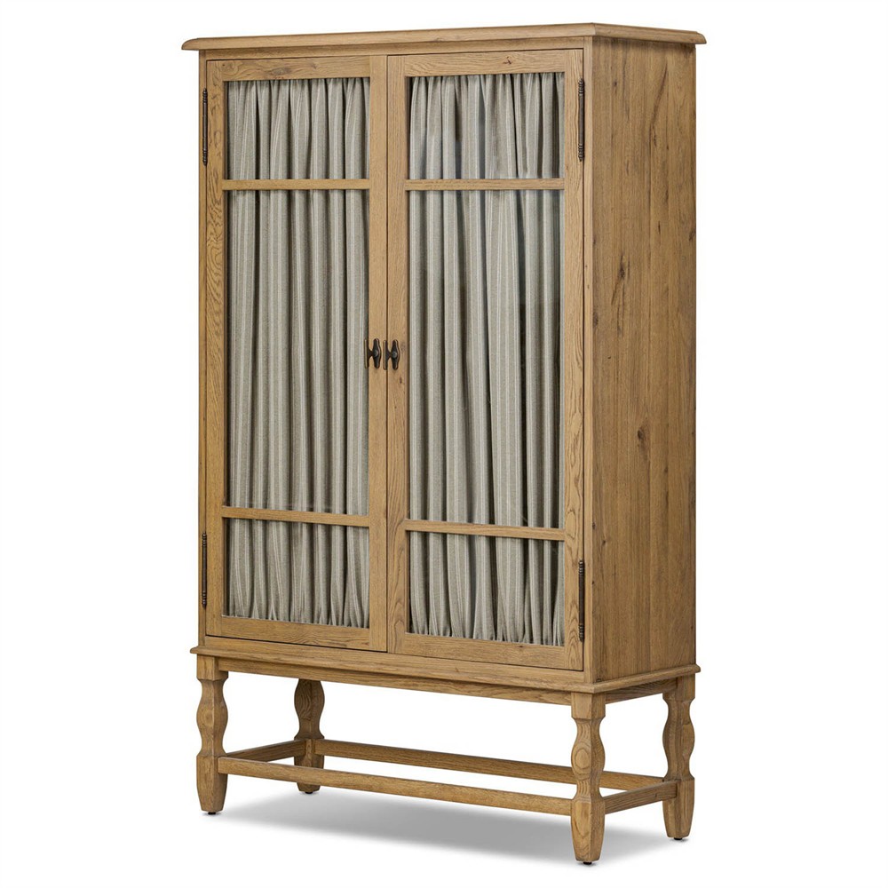 Finley Aged Smoked Oak Wood Cabinet|