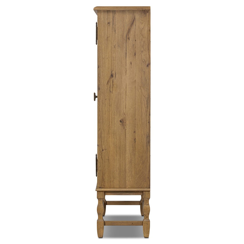 Finley Aged Smoked Oak Wood Cabinet|