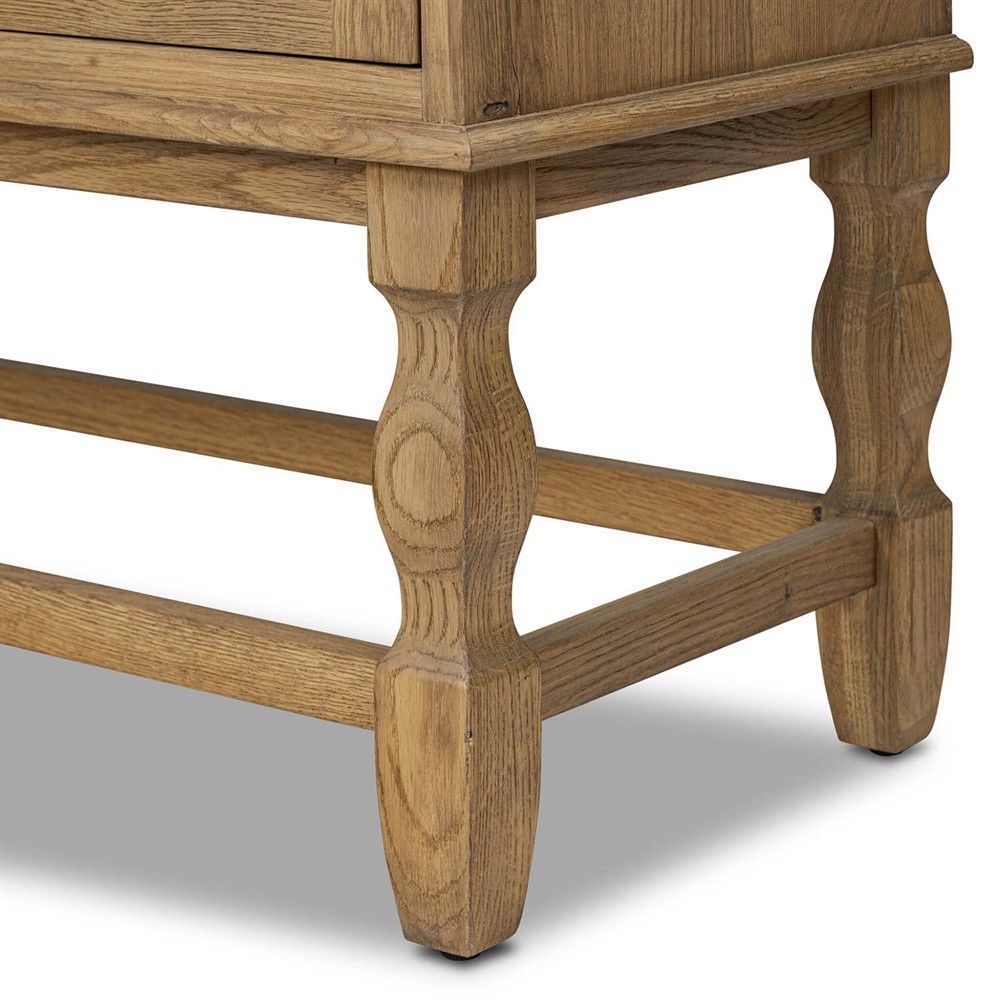 Finley Aged Smoked Oak Wood Cabinet|