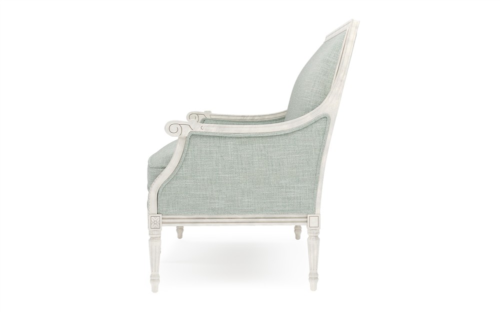 Juliette Spring Blue Textured Weave Vintage White Settee|