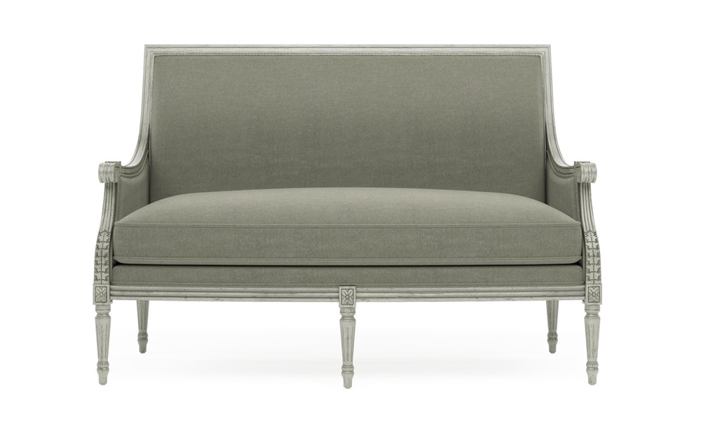 Juliette Sage Velvet Provence Sage Settee|