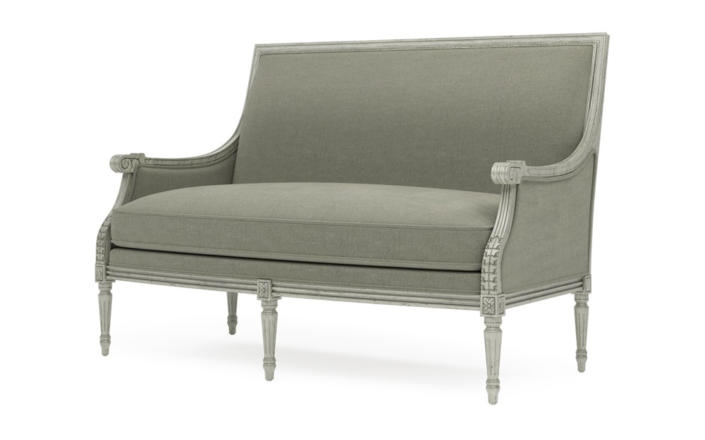 Juliette Sage Velvet Provence Sage Settee|