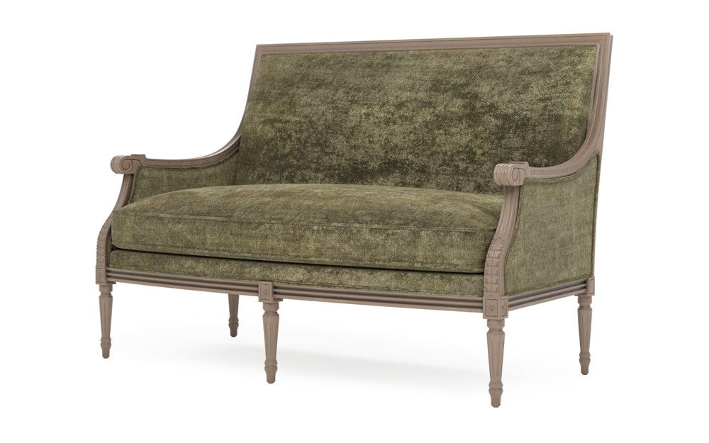 Juliette Fern Velvet Driftwood Settee|