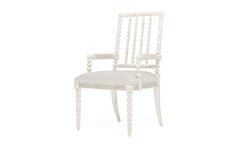 Sabinna Fog Performance Vintage White Dining Arm Chair|