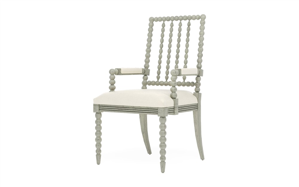 Sabinna Heathered Ivory Crypton Provence Sage Dining Arm Chair|