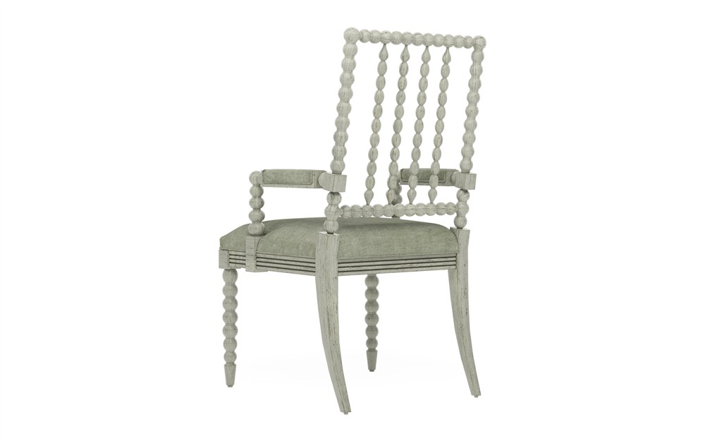 Sabinna Willow Green Velvet Provence Sage Dining Arm Chair|
