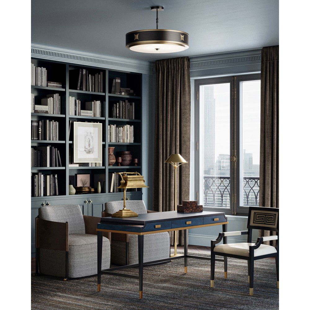 Larson Updated Traditional Polished Brass Iron Floor Lamp|