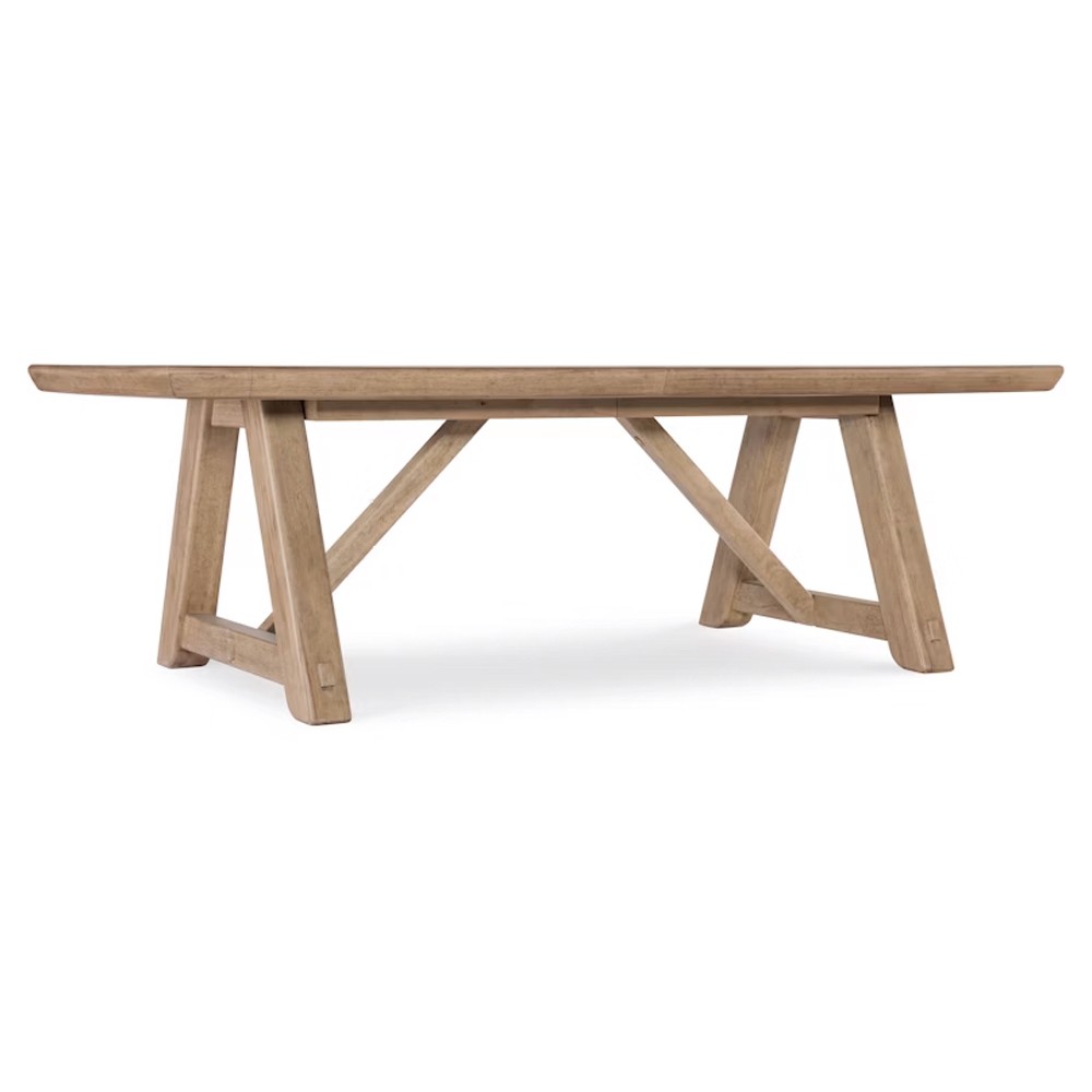 Vince Coastal Beach Brown Wood Extendable Rectangular Dining Table - 92-132"|