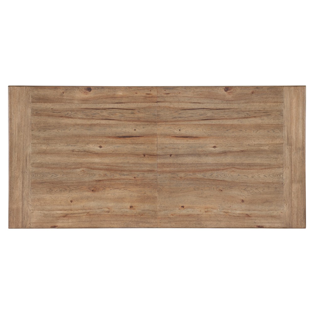 Vince Coastal Beach Brown Wood Extendable Rectangular Dining Table - 92-132"|