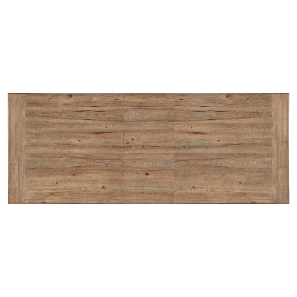 Vince Coastal Beach Brown Wood Extendable Rectangular Dining Table - 92-132"|