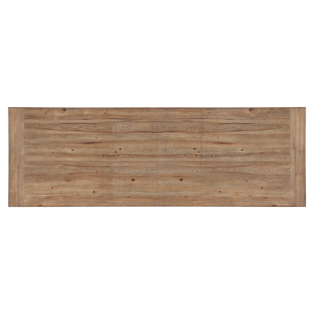 Vince Coastal Beach Brown Wood Extendable Rectangular Dining Table - 92-132"|