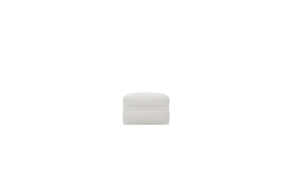 Romilly Heathered Ivory Performance Ottoman - Upholstered to Floor|
