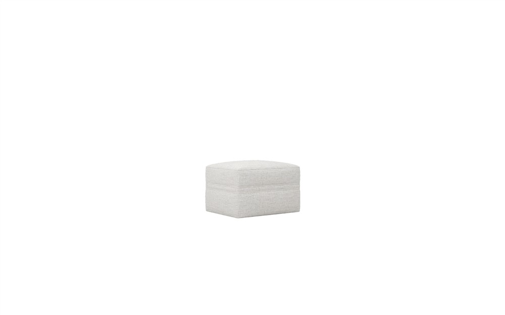 Romilly Heathered Ivory Performance Ottoman - Upholstered to Floor|