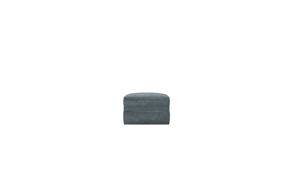 Romilly Slate Blue Ottoman - Upholstered to Floor|