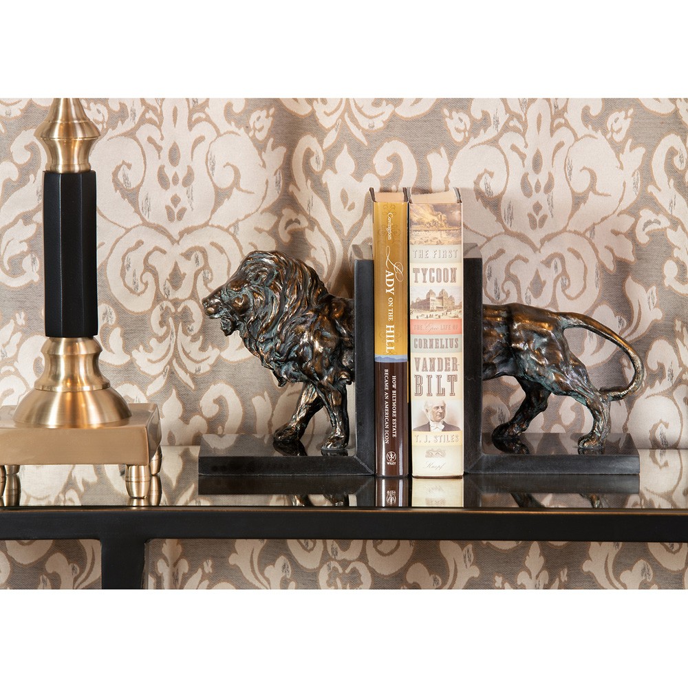 Langston Traditional Cast Brass Black Candlestick Table Lamp Tall