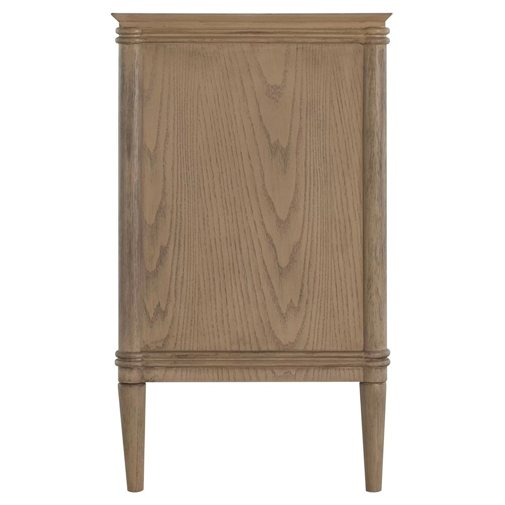 Linnea Updated Traditional Brown Oak Wood Double Dresser|