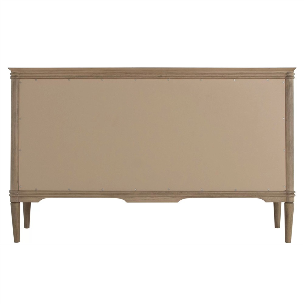 Linnea Updated Traditional Brown Oak Wood Double Dresser|