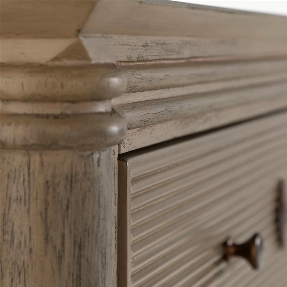 Linnea Updated Traditional Brown Oak Wood Double Dresser|