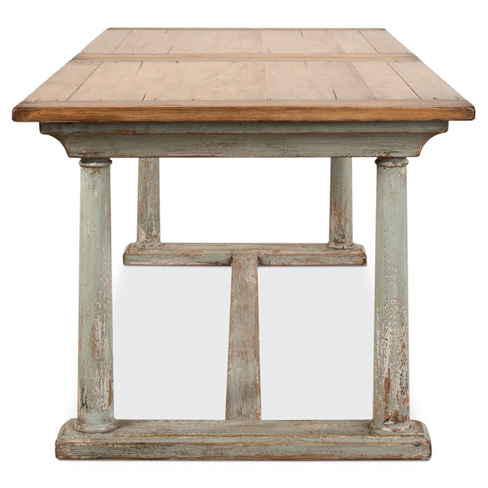 Liam Updated Traditional Distressed Green Rectangular Extendable Dining ...