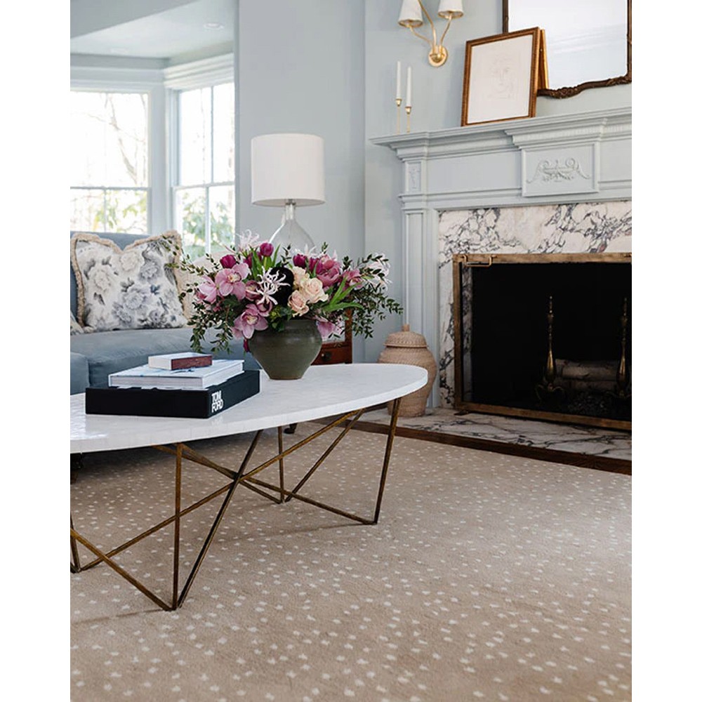 Hayde Modern Classic Beige Ombre Wool Animal Patterned Rug - 3'6"x5'6"|