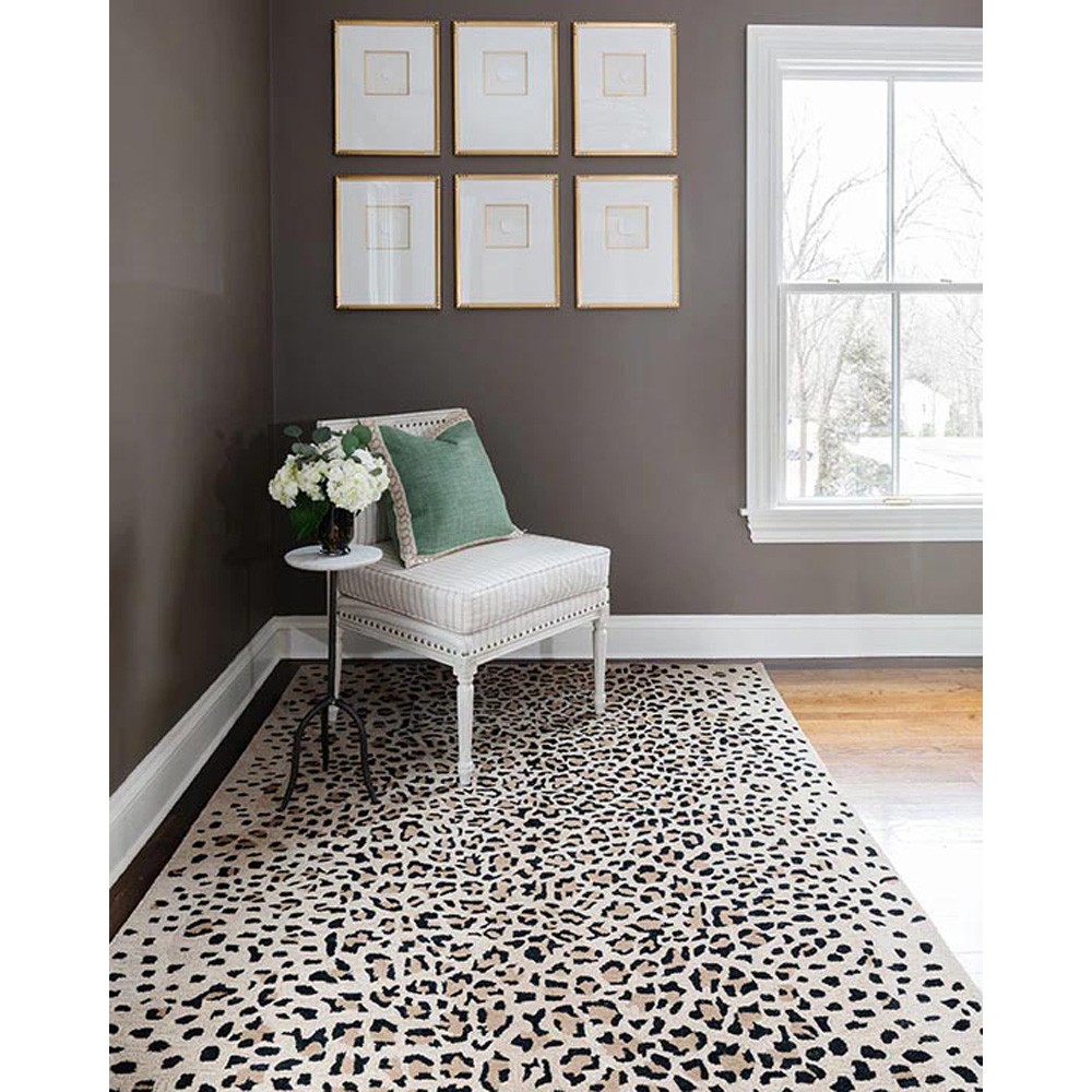 Ventura Modern Classic Beige Wool Animal Patterned Rug - 3'6"x5'6"|