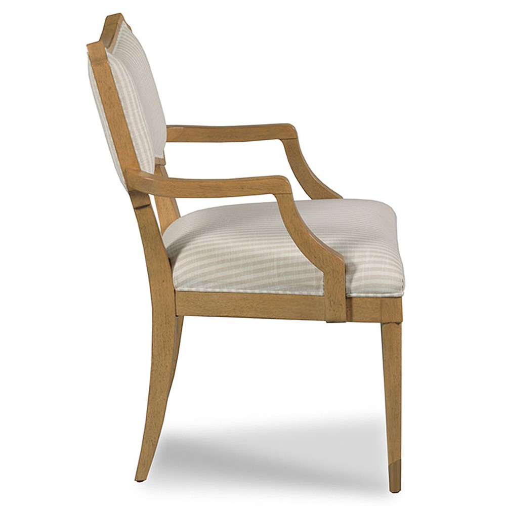 Powers French Country Cream Stripe Dining Arm Chair|