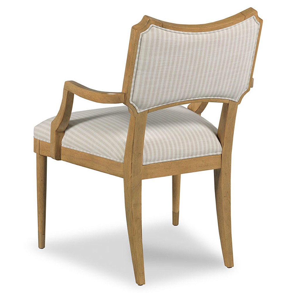 Powers French Country Cream Stripe Dining Arm Chair|