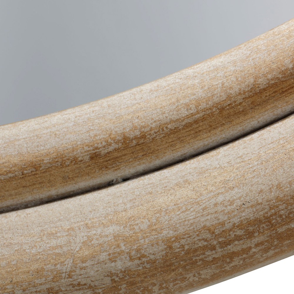 Josiah Coastal Beach Natural Wood Round Wall Mirror|