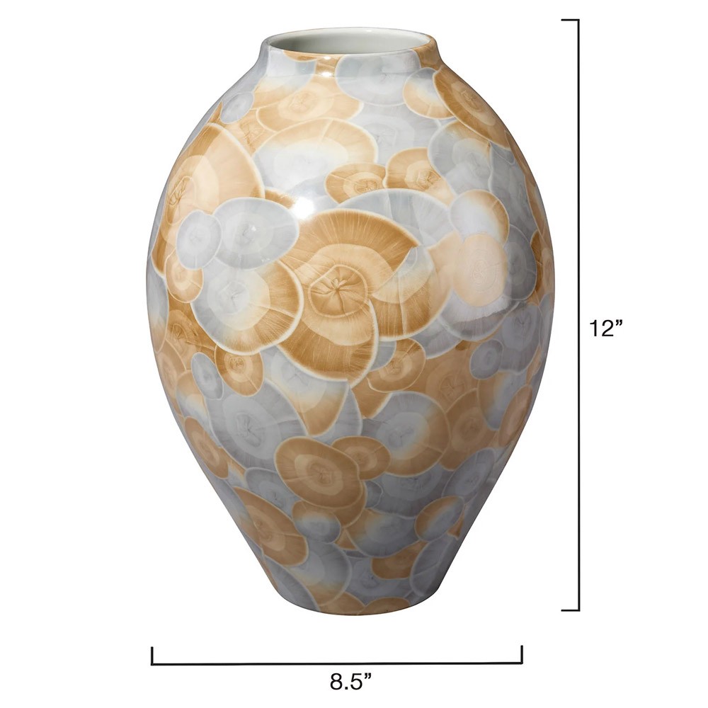Pryce Coastal Beach Blue Glazed Ceramic Vase|