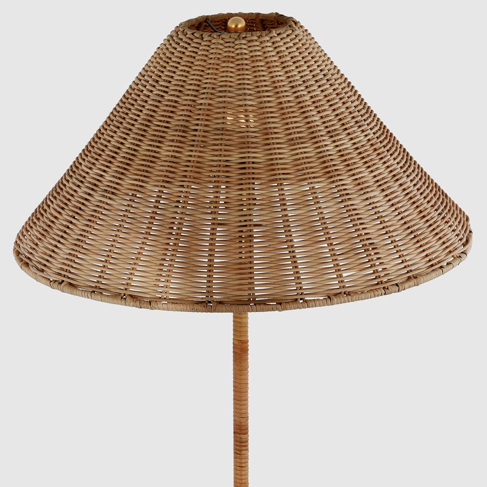 Visual Comfort Wimberley Updated Traditional Natural Wicker Wrapped Floor Lamp|