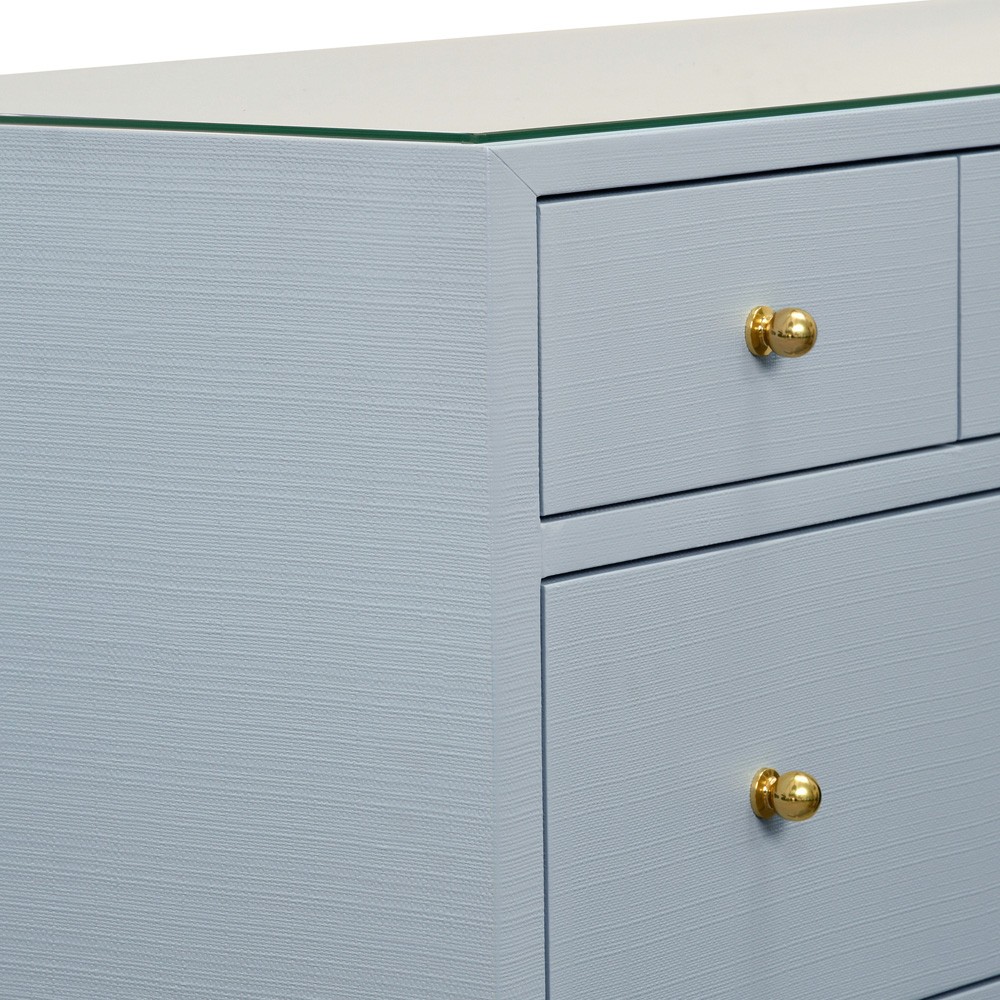 blue and white striped dresser Small Simple Blue Chest Of Drawers With A White Stripe – Upcite
