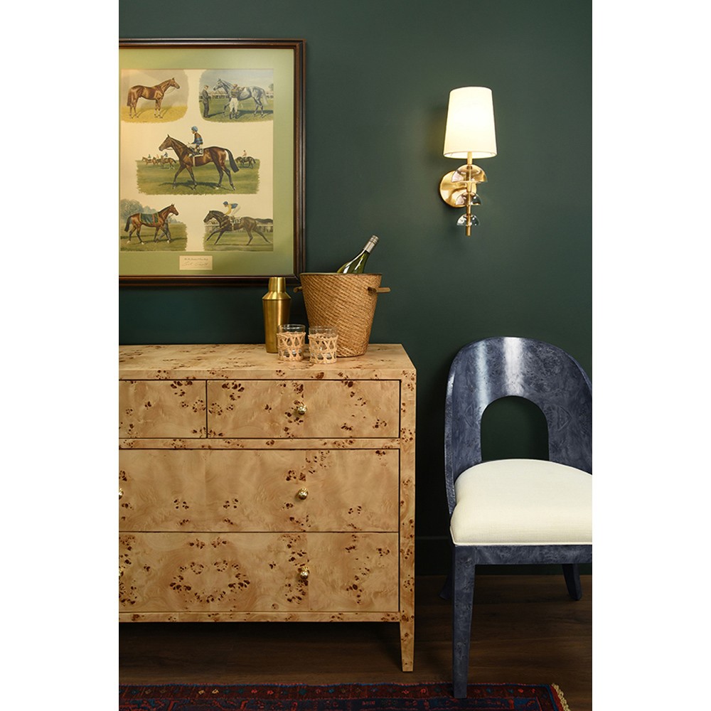 ♡WATANABE FURNITURE 渡辺家具 最高級 天然木♡ Worlds Away Michelle Modern Classic Brown Burl Wood Dresser
