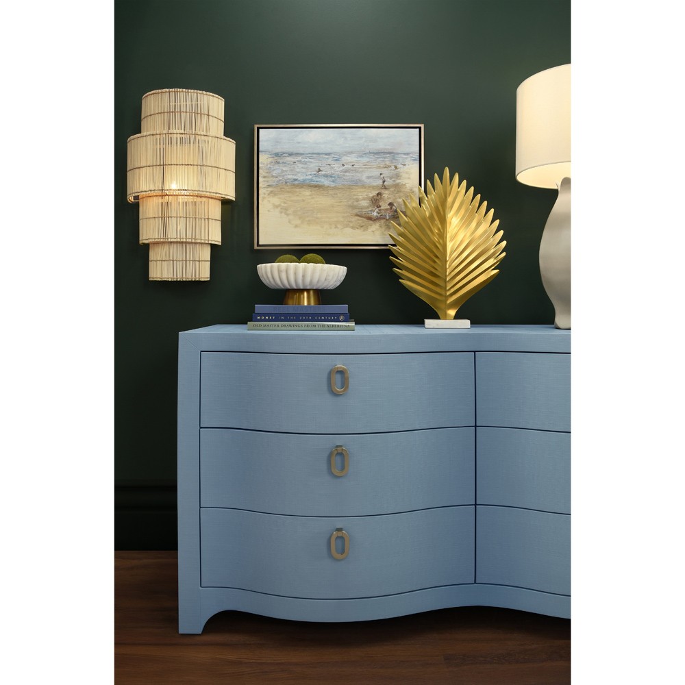 Worlds Away Rosie Modern Classic Light Blue Textured Linen Double