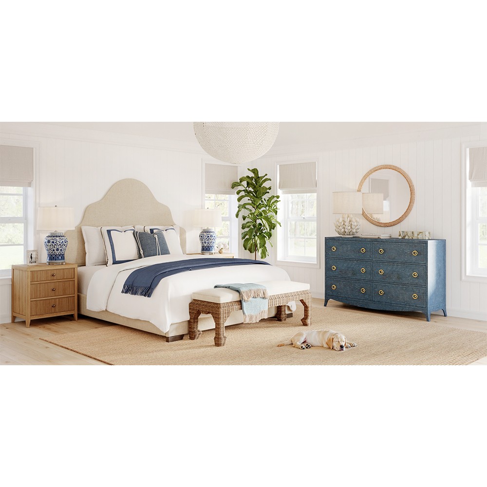 Isabella Modern Classic Fluted Brown Oak Nightstand|