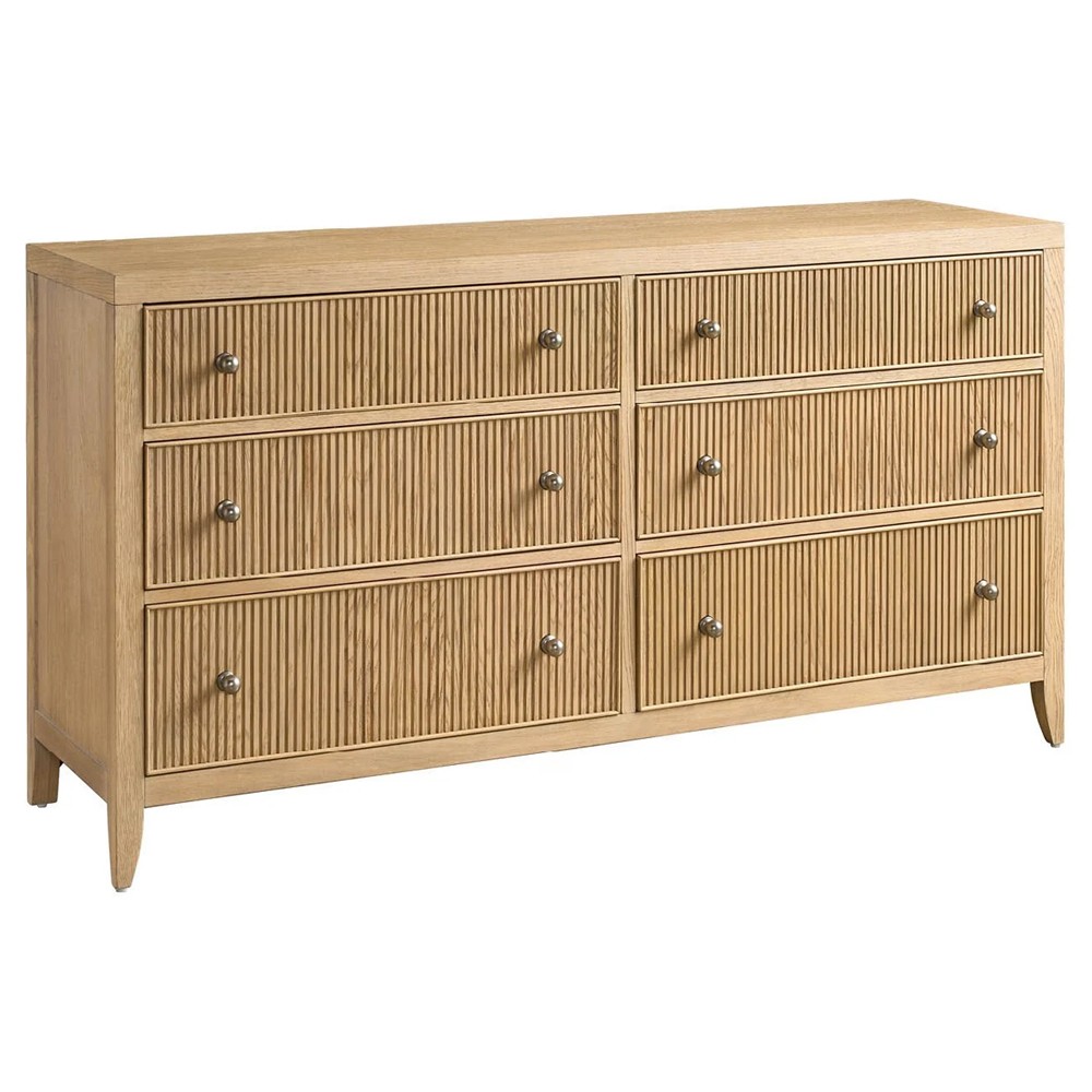 Isabella Modern Classic Fluted Brown Oak Double Dresser|