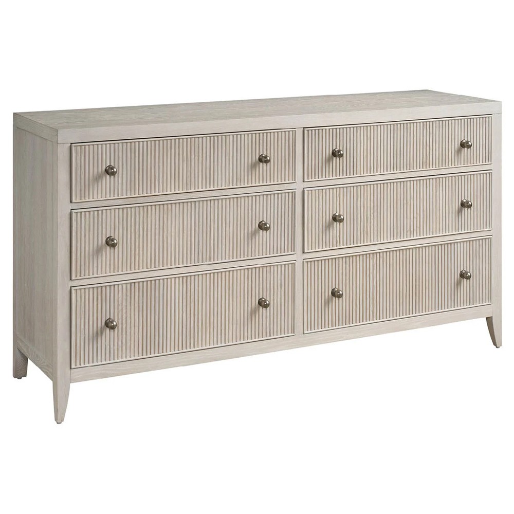 Isabella Modern Classic Fluted White Oak Double Dresser|