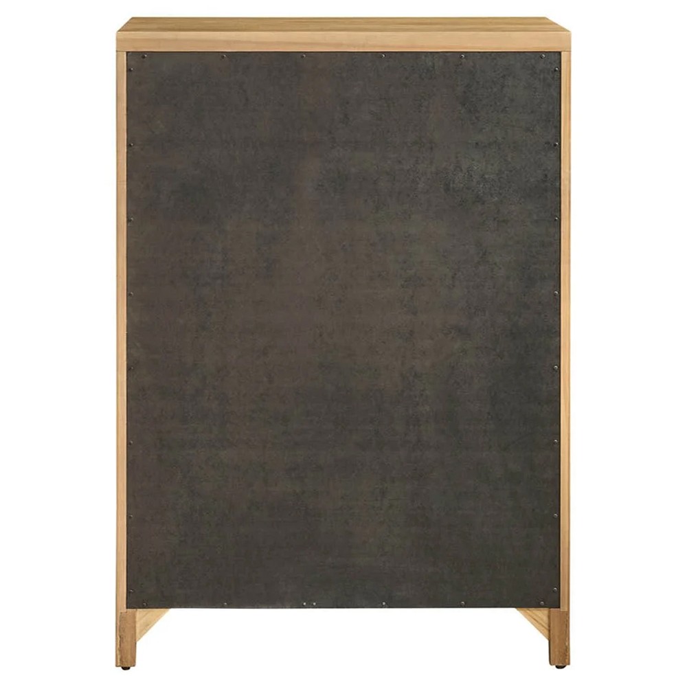 Isabella Modern Classic Fluted Brown Oak Tall Chest|