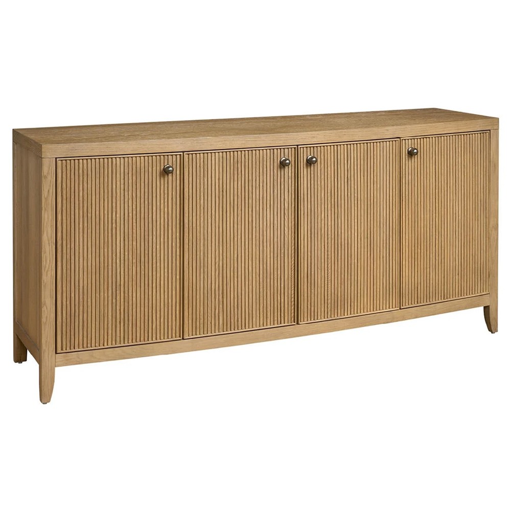Isabella Modern Classic Fluted Brown Oak Credenza|