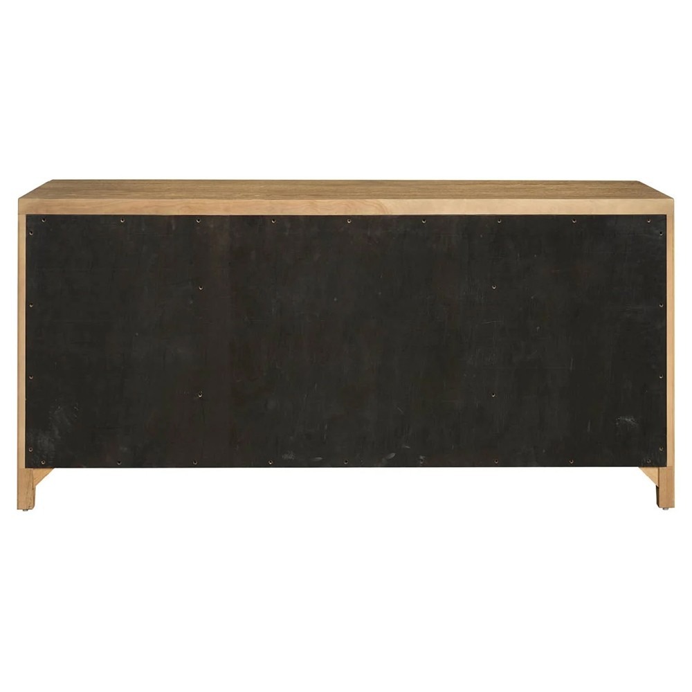 Isabella Modern Classic Fluted Brown Oak Credenza|
