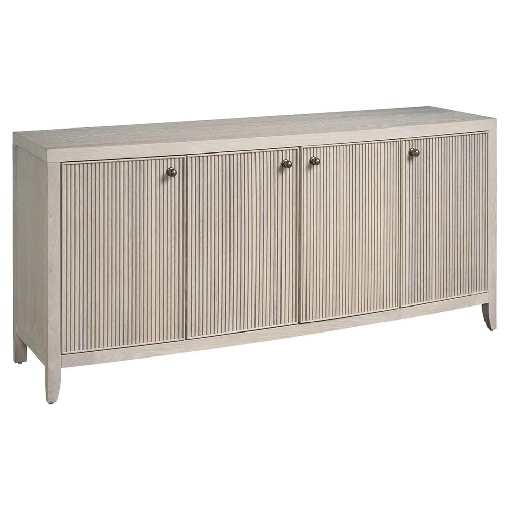 Isabella Modern Classic Fluted White Oak Credenza|
