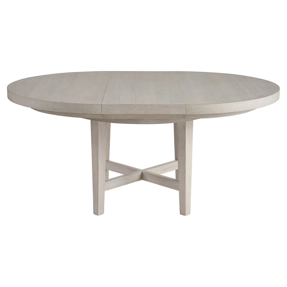 Diana Modern Classic White Oak Round Extendable Dining Table - 54-72"|