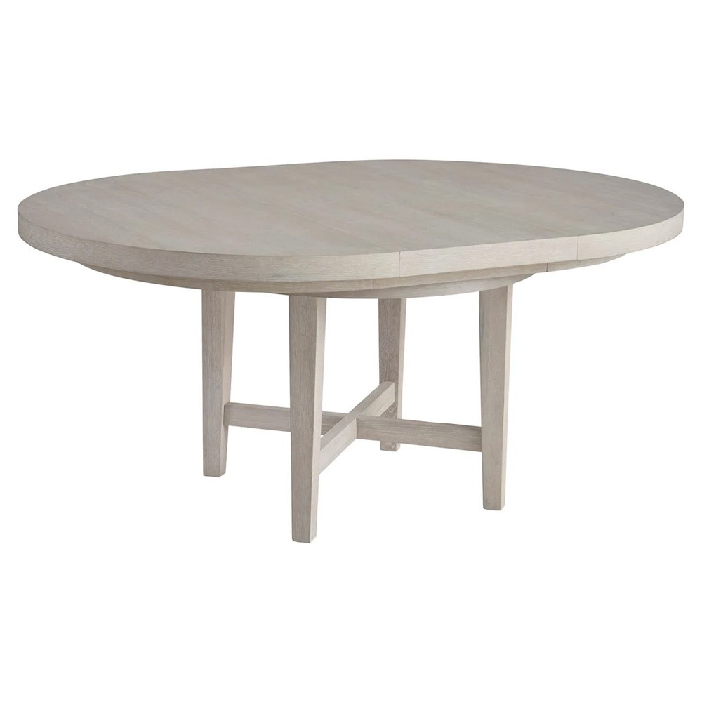 Diana Modern Classic White Oak Round Extendable Dining Table - 54-72"|