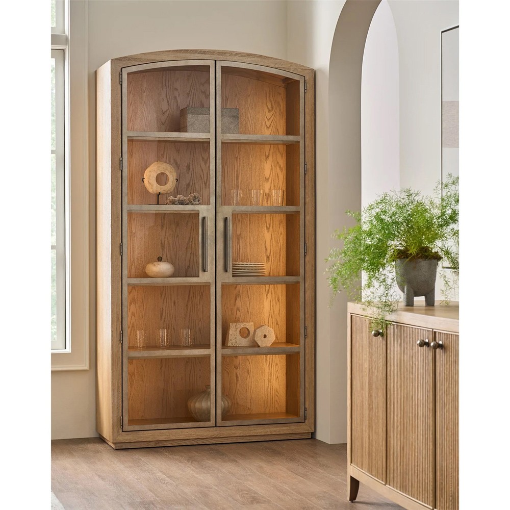 Judy Modern Classic Brown Oak Display Cabinet|