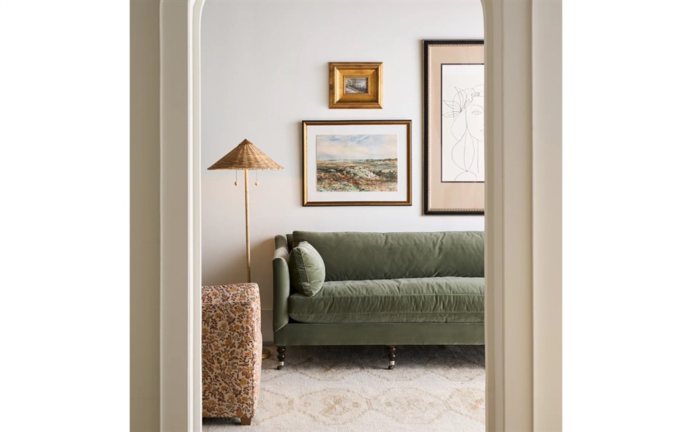 Madeline Sage Green Velvet Sofa - 84"|