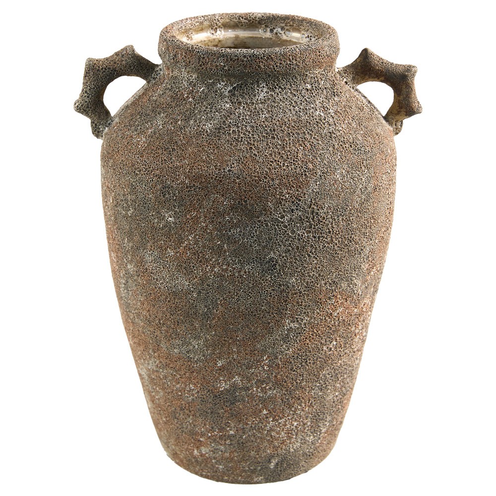 Emmett Updated Traditional Rust Glazed Ceramic Planter|