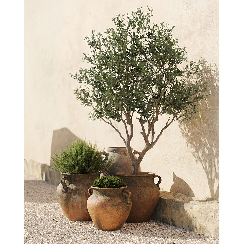 Emmett Updated Traditional Rust Glazed Ceramic Planter|